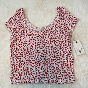 Billabong floral slightly cropped T-shirt